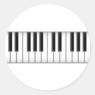 Pegatina Redonda Teclas de teclado / piano: