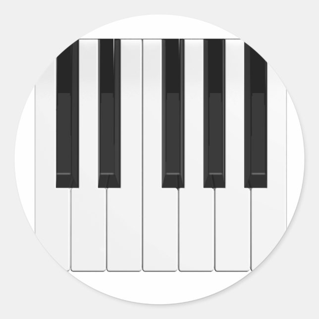 Pegatina Redonda Teclas de teclado / piano: (Anverso)