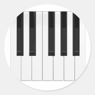 Pegatina Redonda Teclas de teclado / piano: