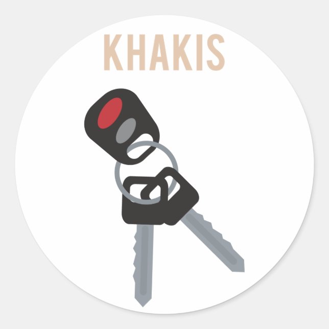 Pegatina Redonda Teclas para auto de acento de Boston (Anverso)