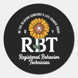 Pegatina Redonda Técnico de Comportamiento Registrado Rbt Concienci