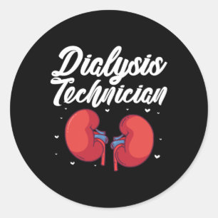 Pegatina Redonda Técnico de diálisis Ridney Nefrología Tech Hemodia