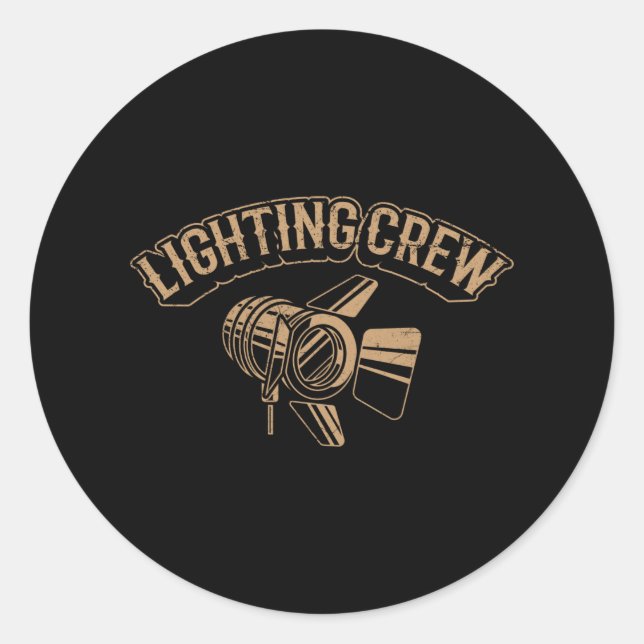 Pegatina Redonda Técnico de iluminación de teatro VINTAGE (Anverso)