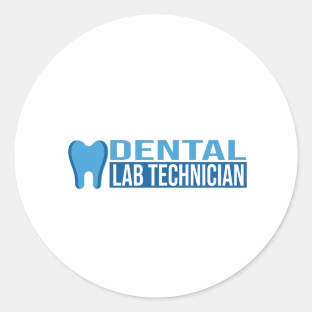 Pegatina Redonda Técnico de laboratorio dental Técnico dental (Anverso)