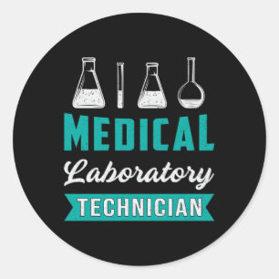 Pegatina Redonda Técnico de Laboratorio Médico Técnico Técnico Técn