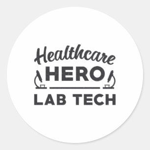 Pegatina Redonda Técnico de Laboratorio Tecnológico de Hero Lab de
