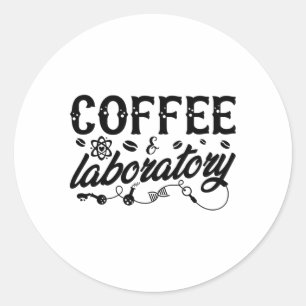 Pegatina Redonda Técnico de Química Tecnológica de Coffee & Laborat
