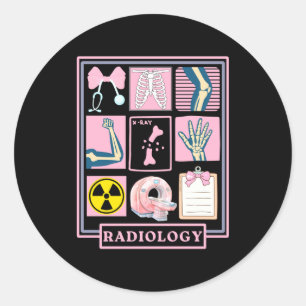 Pegatina Redonda Técnico de Rad Xray Radiología Apreciación de la A
