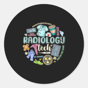 Pegatina Redonda Técnico de Radiología Navidad Técnico de Rad Técni