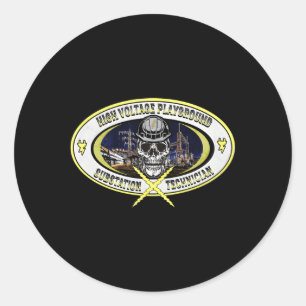 Pegatina Redonda Técnico de Subestación