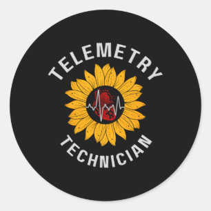 Pegatina Redonda Técnico de telemetría Tecnólogo Cardiovascular C