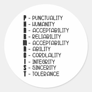 Pegatina Redonda Técnico Farmacéutico Técnico Farmacéutico Técnico