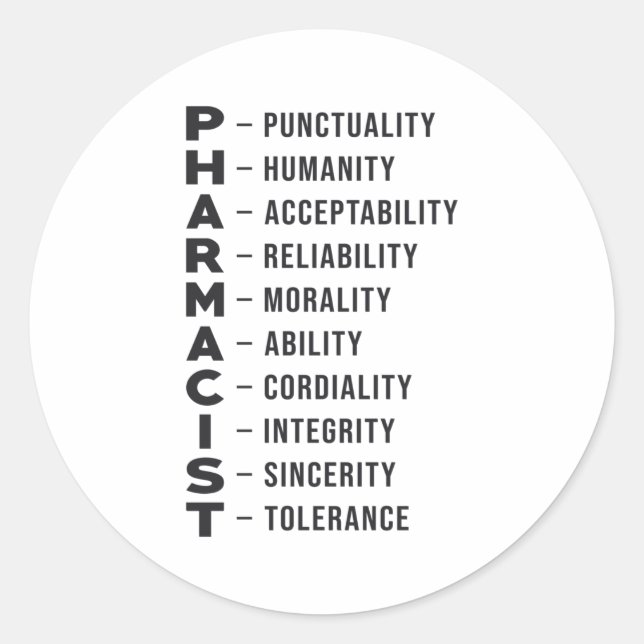 Pegatina Redonda Técnico Farmacéutico Técnico Medicina Farmacéutica (Anverso)