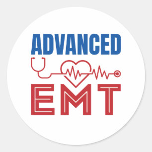 Pegatina Redonda Técnico Médico de Emergencia Avanzado de EMT