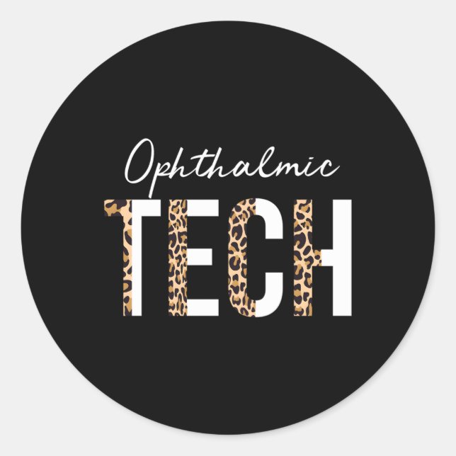 Pegatina Redonda Técnico oftálmico Tecnológico Oftálmico Optometris (Anverso)