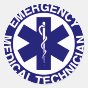 PEGATINA REDONDA TÉCNICOS MÉDICOS EMT DE LA EMERGENCIA