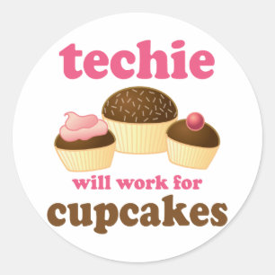 Pegatina Redonda Tecnología Cupcake Cupcake