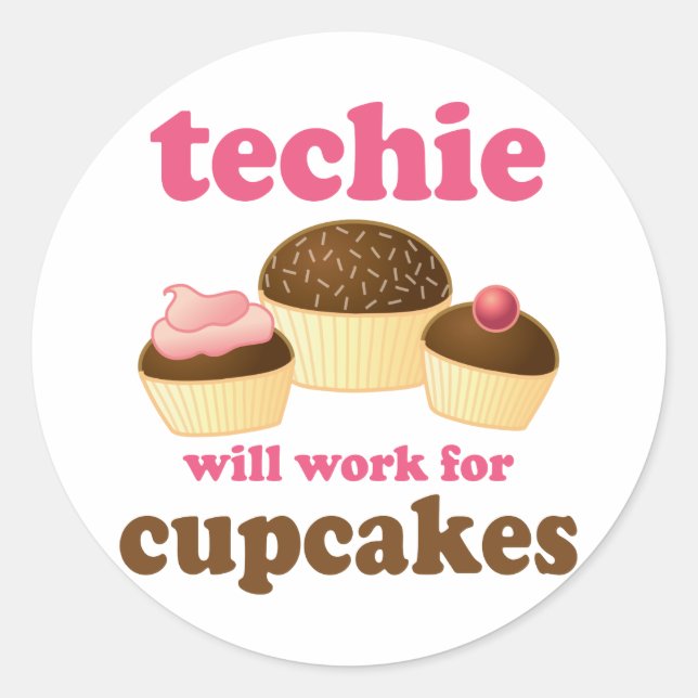 Pegatina Redonda Tecnología Cupcake Cupcake (Anverso)