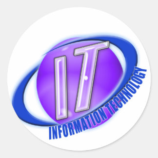 PEGATINA REDONDA TECNOLOGÍA DE INFORMACIÓN DE ORB/SWOOSH DE LOGO DE