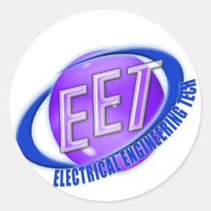 PEGATINA REDONDA TECNOLOGÍA DE INGENIERÍA ELÉCTRICA DE LOGO ORB SWO