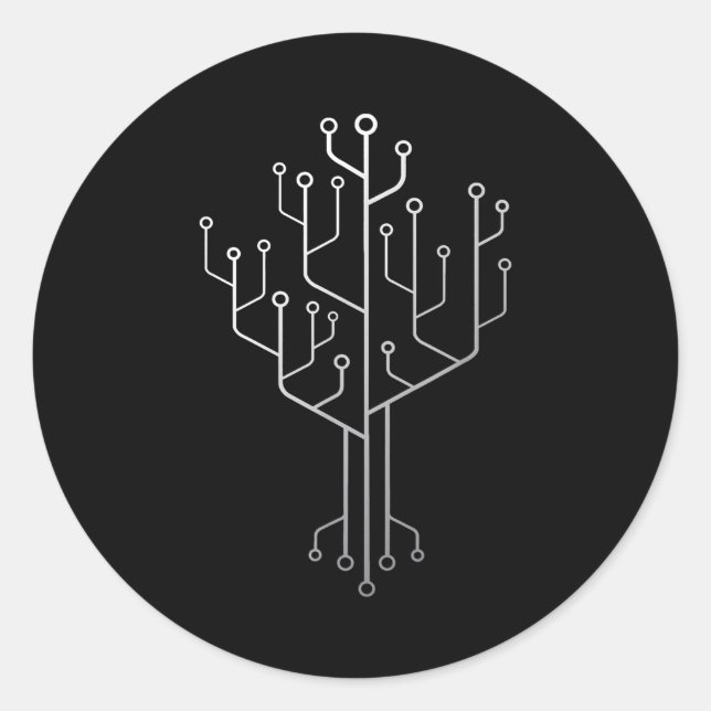 Pegatina Redonda Tecnología de ingeniero de códigos de programador  (Anverso)