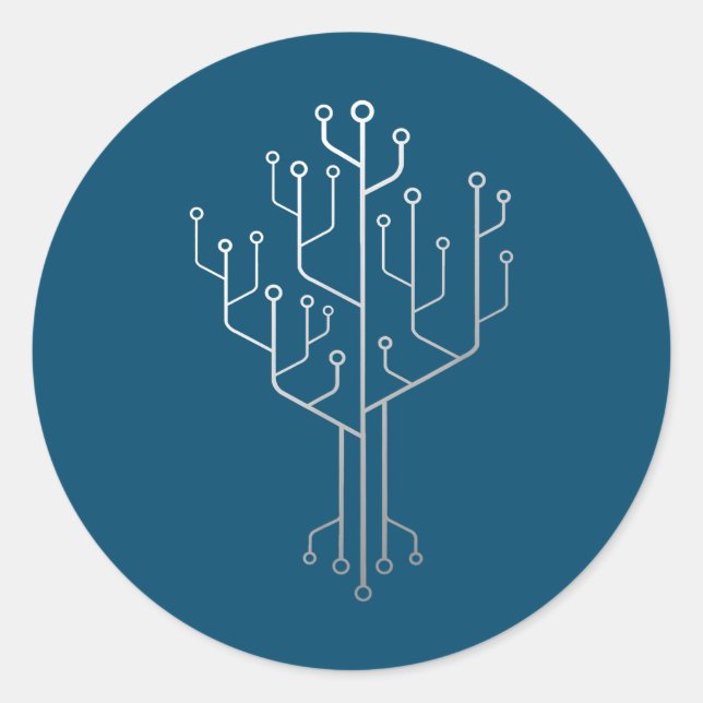 Pegatina Redonda Tecnología de ingeniero de códigos de programador  (Anverso)