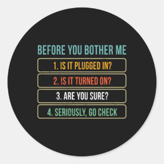 Pegatina Redonda Tecnología de la información y apoyo técnico