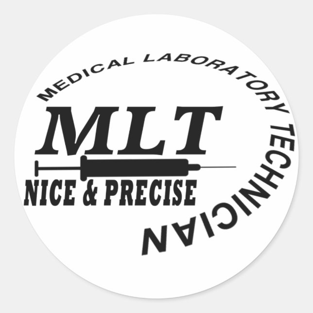 PEGATINA REDONDA TECNOLOGÍA DE LABORATORIO MÉDICO MÉDICO DE MLT NIC (Anverso)