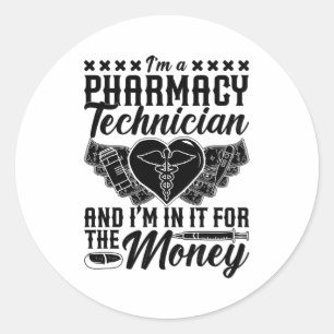 Pegatina Redonda Tecnología de Medicina Farmacéutica Soy Técnico de