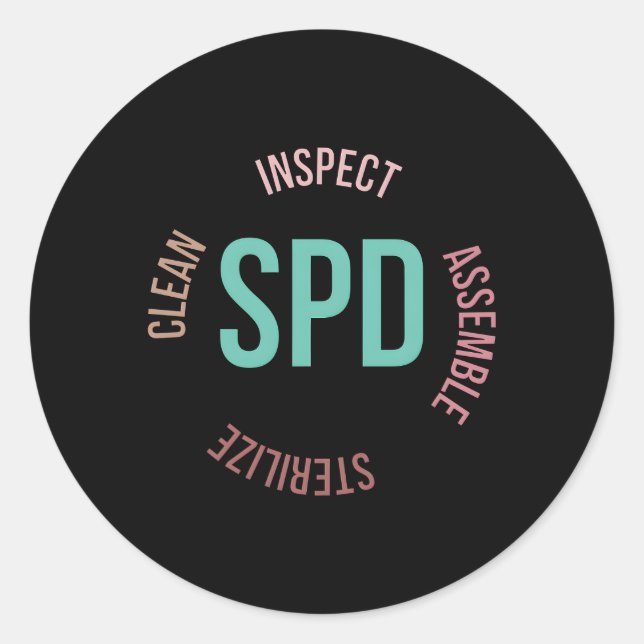 Pegatina Redonda Tecnología de procesamiento estéril de tecnología (Anverso)