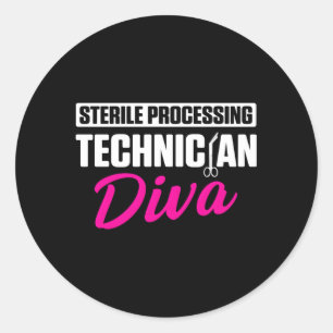 Pegatina Redonda Tecnología de procesamiento estéril Diva Tech