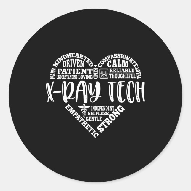 Pegatina Redonda Tecnología de rayos X, tecnólogo de Xray (Anverso)