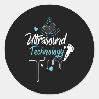 Pegatina Redonda Tecnología de ultrasonido de sonografía