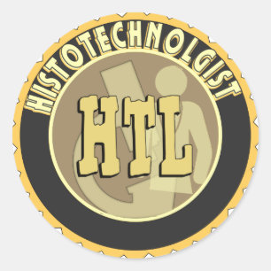 PEGATINA REDONDA TECNOLOGÍA HISTOTECNOLÓGICA HISTOLÓGICA HTL BADGE
