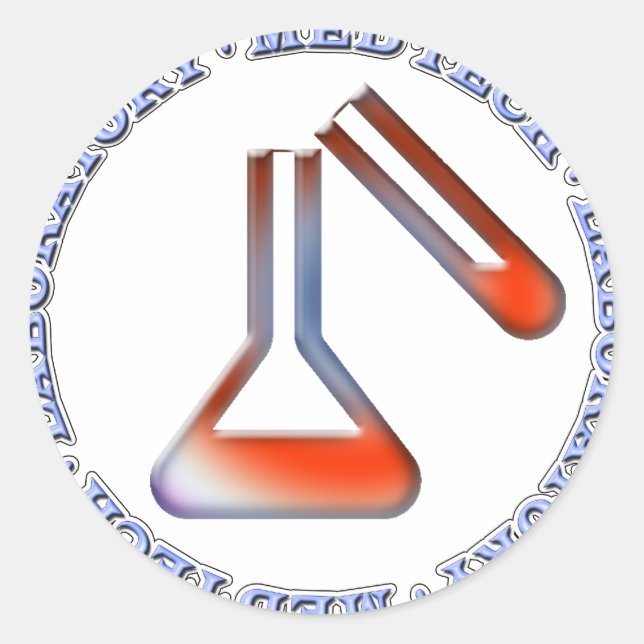 PEGATINA REDONDA TECNOLOGÍA MED DE SOLUCIÓN - LABORATORIO MÉDICO (Anverso)