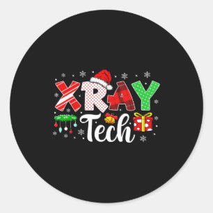 Pegatina Redonda Tecnólogo de Rayos X lazo de Navidad Técnico de Ra