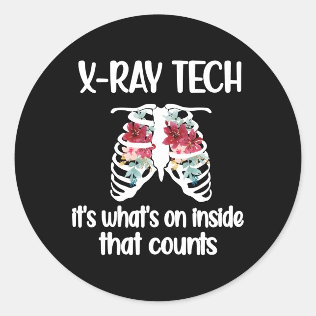 Pegatina Redonda Tecnólogo de rayos X Rt Rad Tech (Anverso)