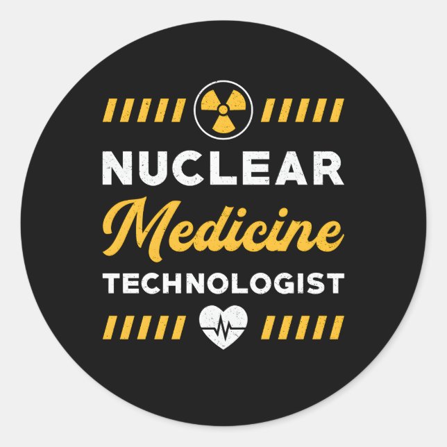Pegatina Redonda Tecnólogo en medicina nuclear en tecnología de rad (Anverso)