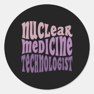 Pegatina Redonda Tecnólogo en medicina nuclear Nuc Med Tech