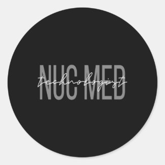 Pegatina Redonda Tecnólogo nuclear de medicina nuclear Nuc Med