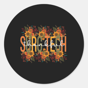 Pegatina Redonda Tecnólogo quirúrgico de acción de gracias