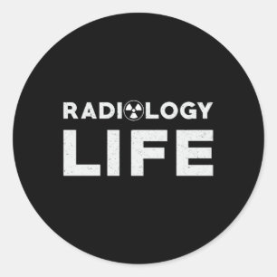 Pegatina Redonda Tecnólogo técnico de Radiología de Rad de Vida Xra