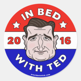 Pegatina Redonda Ted Cruz Pegatina, en la cama con Ted 2016
