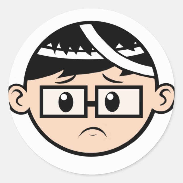 Pegatina Redonda Ted es triste (Anverso)