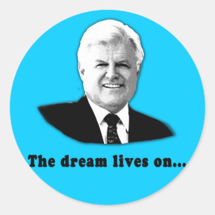 Pegatina Redonda Ted Kennedy las vidas del sueño encendido