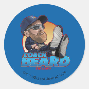 Pegatina Redonda Ted Lasso   Coach Beard Bobblehead