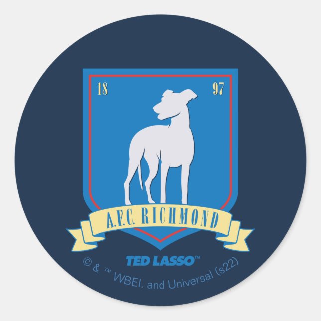 Pegatina Redonda Ted Lasso | Logo del equipo AFC Richmond (Anverso)