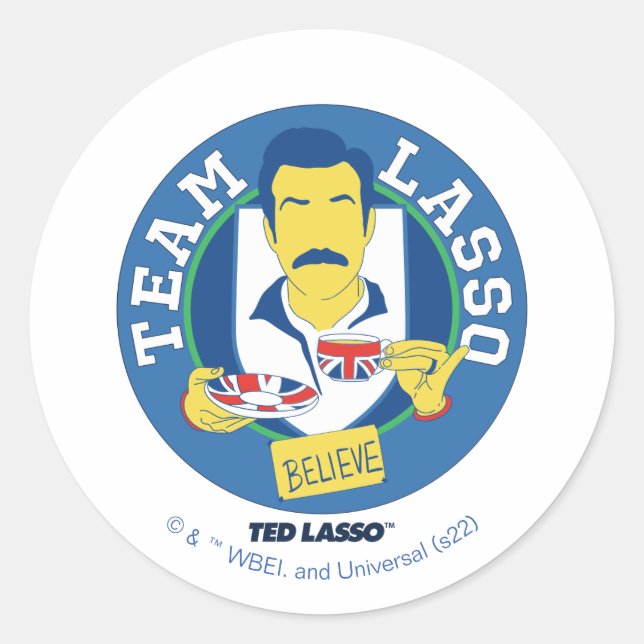 Pegatina Redonda Ted Lasso | Team Lasso Tea Iconic Avatar (Anverso)