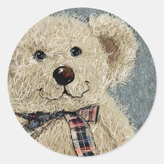 Pegatina Redonda Teddie Bear (Anverso)