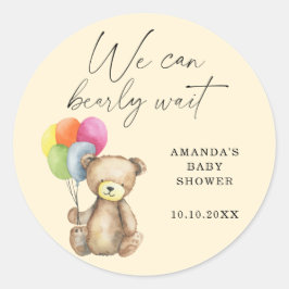 Pegatina Redonda Teddy Bear Baby Shower